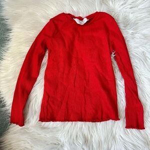 H&M red ribbed top size 5T/6 // 3426